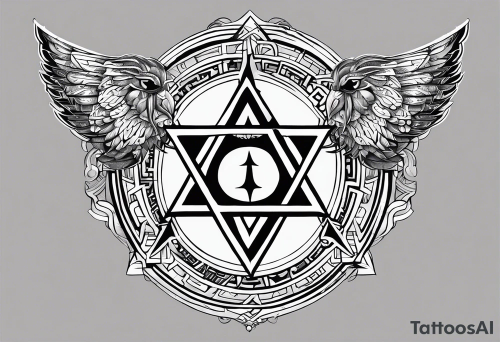 Its a pagan charm of the tetragrammaton to represent powerful the connection God is to Rebecca Sierra as a chosen one designed by God himself tattoo idea