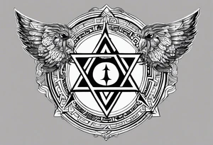 Its a pagan charm of the tetragrammaton to represent powerful the connection God is to Rebecca Sierra as a chosen one designed by God himself tattoo idea