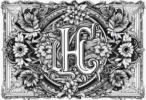 small fine line art with the letters L and C tattoo idea