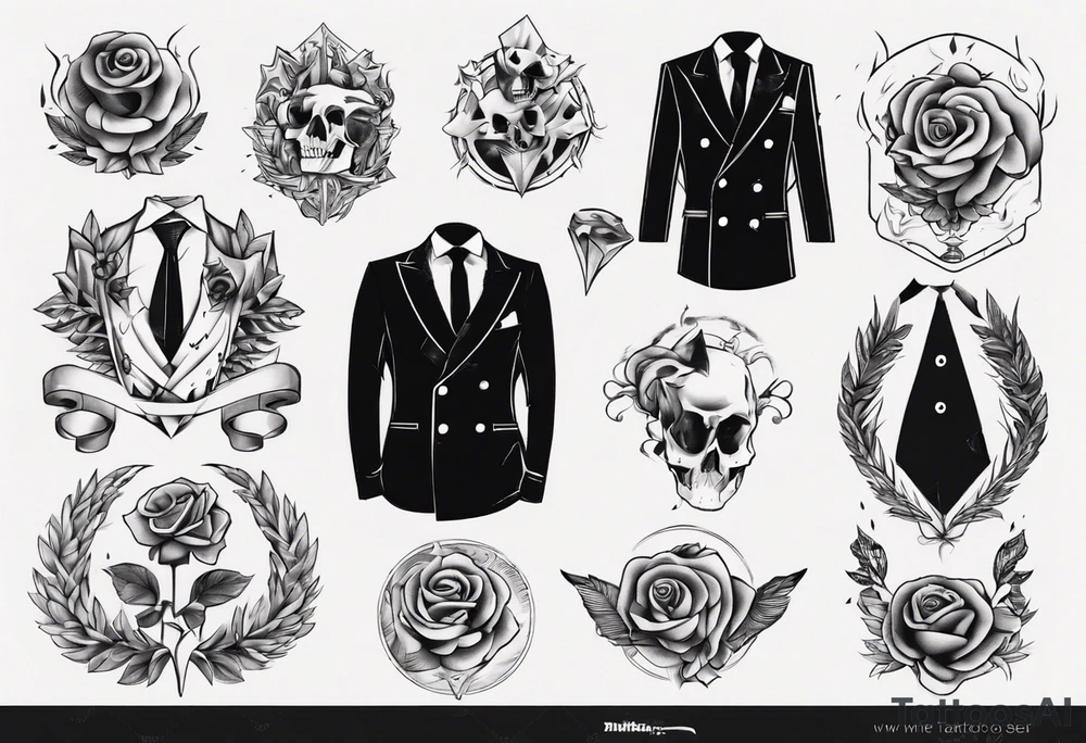 A double breasted suit tattoo idea