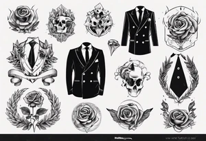 A double breasted suit tattoo idea