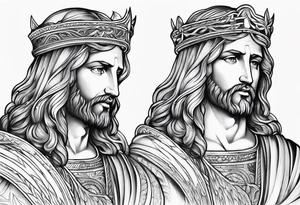 Archangels sleeve Jesus tattoo idea