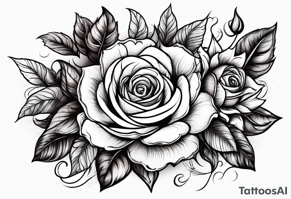 animal flower rose, sunflower, tattoo idea