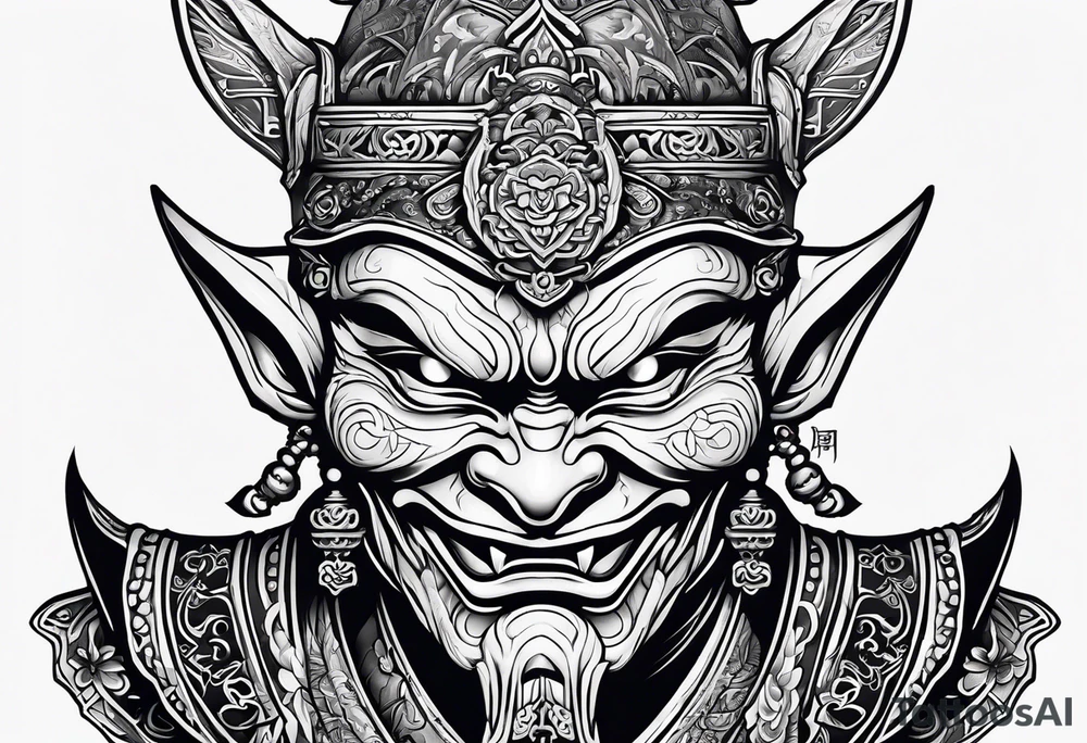 korean goblin mask tattoo idea