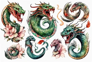 a Naga with a woman's face and the body of a serpent tattoo idea