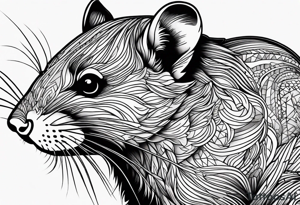 Wood rat, feminine, gentle, beautiful, small likes tattoo idea