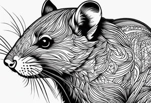 Wood rat, feminine, gentle, beautiful, small likes tattoo idea