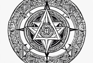 Its a pagan charm of the tetragrammaton to represent Rebecca Sierra 's connection to God as a chosen one tattoo idea