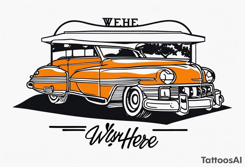 Create a tattoo design of a album cover wish you were here tattoo idea