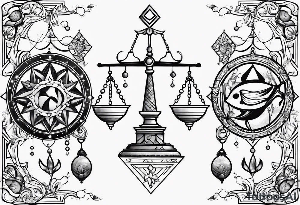 Libra and Pisces and Scorpio tattoo idea