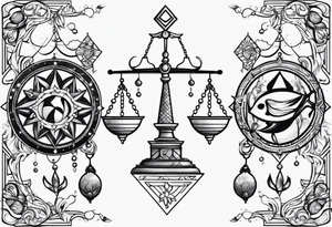 Libra and Pisces and Scorpio tattoo idea