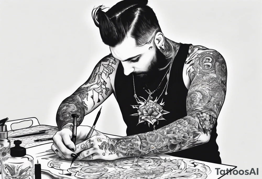 tattoo artist at work tattoo idea