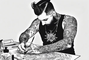 tattoo artist at work tattoo idea