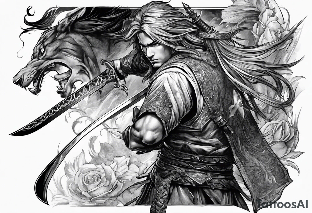 Man with a sword at the War tattoo idea