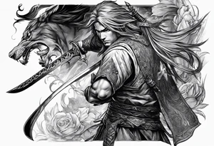 Man with a sword at the War tattoo idea