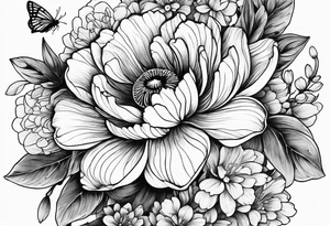 Spring flowers, surrounded by faded honeycomb, 
Simple tattoo idea