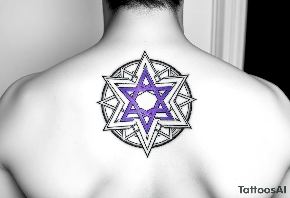 3D merkaba symbol colored light purple 
More options tattoo idea