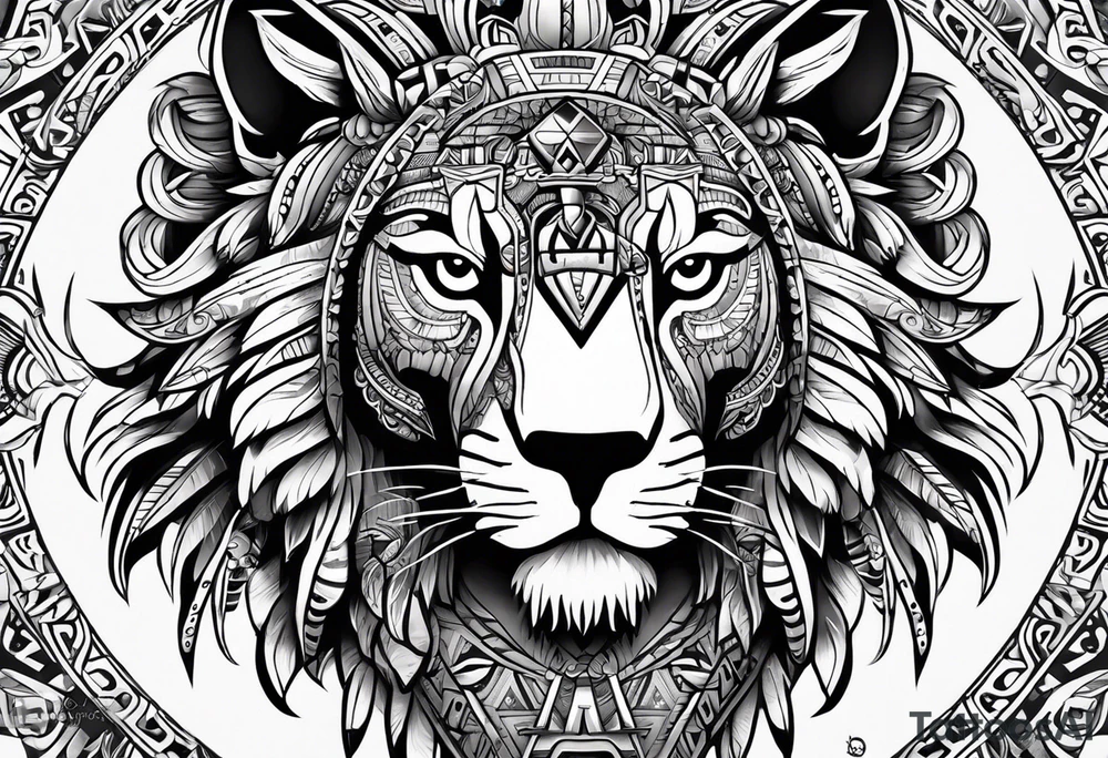 Aztec animal tattoo idea