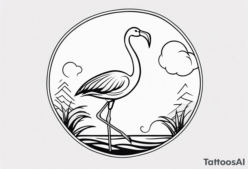 cute flamingo tattoo idea
