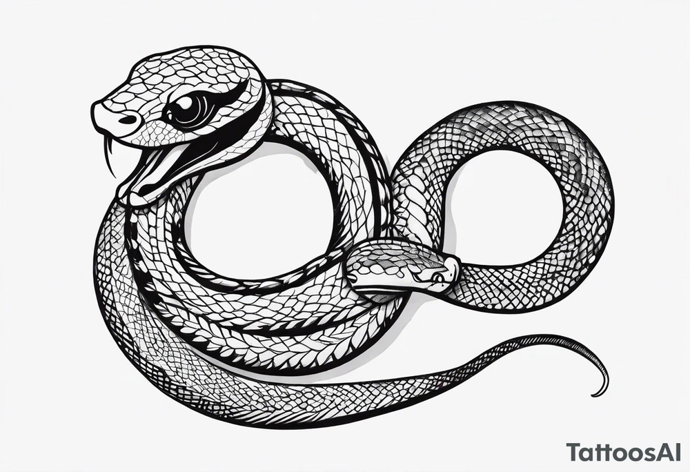 small snake stretched out tattoo idea