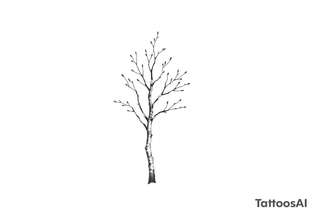 small birch tree tattoo idea