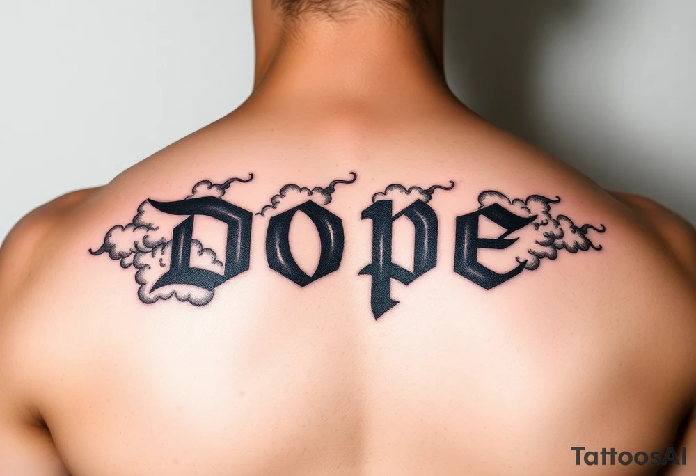 Dope spelled out in smoke
Clouds tattoo idea