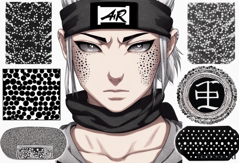naruto headband with the letters AR in the middle tattoo idea