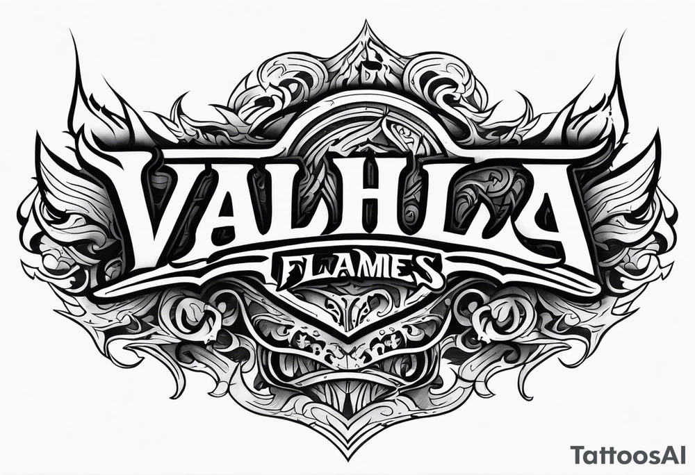 Valhalla flames tattoo idea