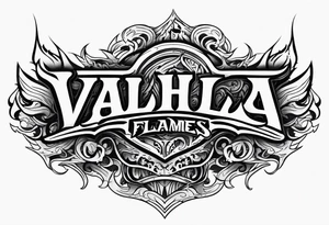 Valhalla flames tattoo idea