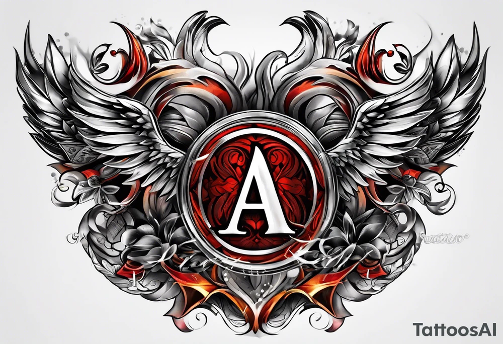 the letters A and R tattoo idea