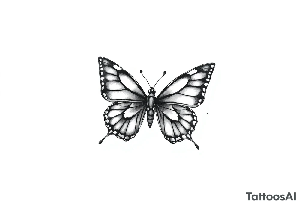 Butterfly tattoo on a neck tattoo idea