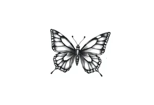 Butterfly tattoo on a neck tattoo idea