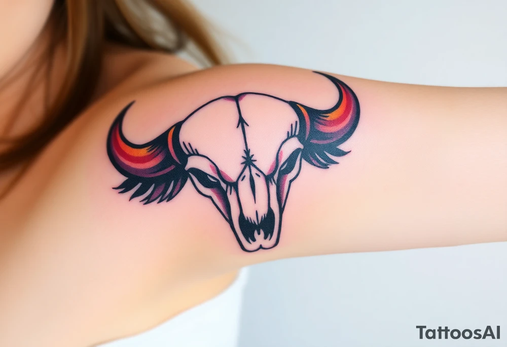 Buffalo or bison skull tattoo tattoo idea