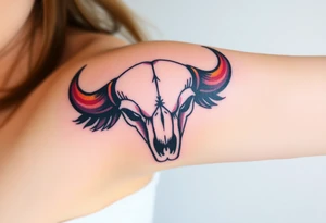 Buffalo or bison skull tattoo tattoo idea