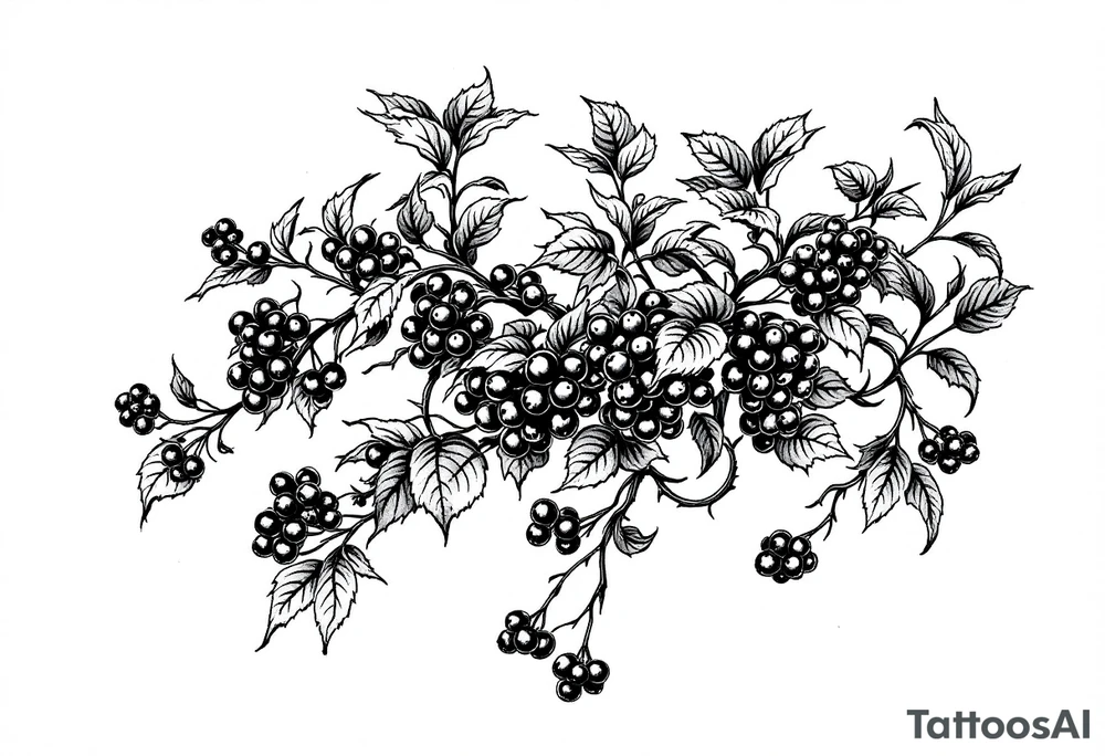 American traditional blackberry vine to wrap around an arm tattoo idea