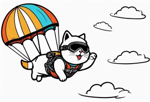 a cat going skydiving tattoo idea