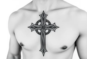 Gothic style cross gangster style tattoo idea