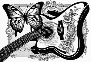 Guitar, butterfly, rainbow, gamer tattoo idea
