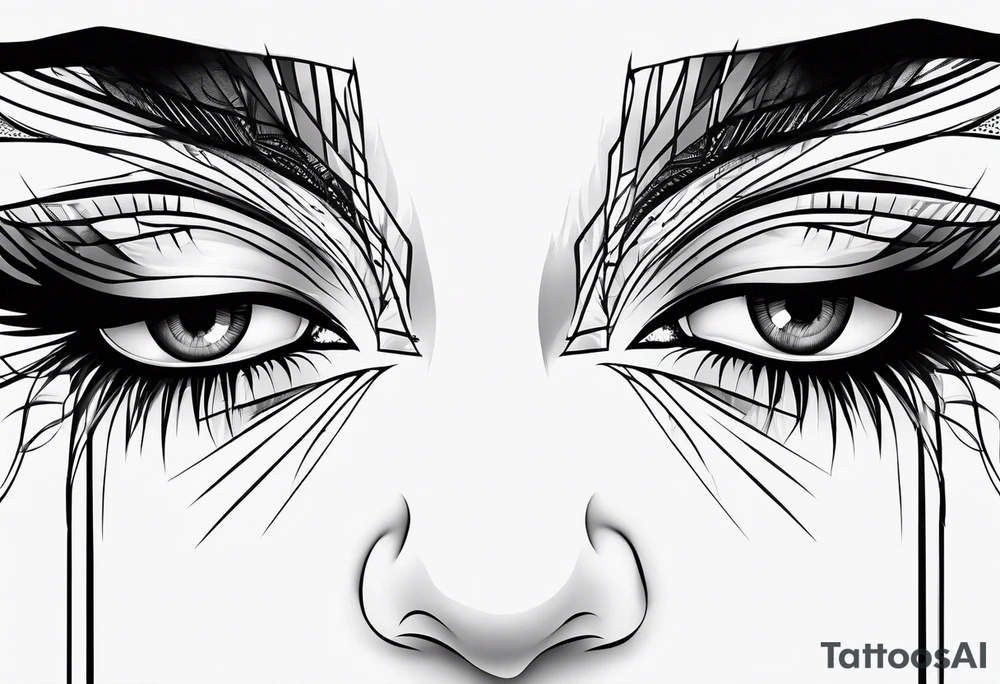 goth themed eyes tattoo idea