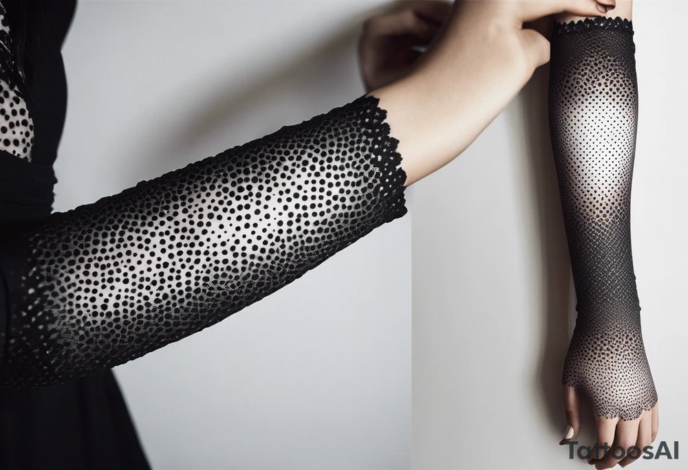 lace feminine full arm sleeve tattoo idea