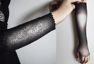 lace feminine full arm sleeve tattoo idea