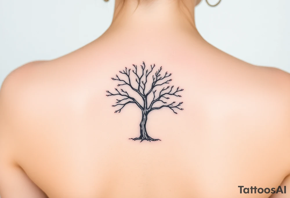 Small round tree for forearm tattoo idea