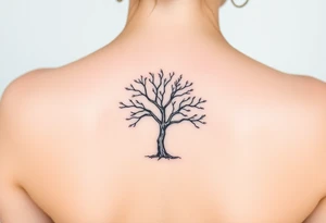 Small round tree for forearm tattoo idea