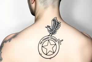 Female us coast guard officer protected by guardian angel tattoo idea