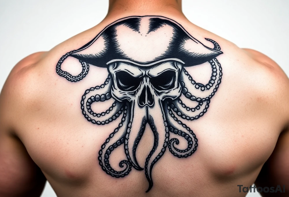 Pirate skull with octopus tattoo idea