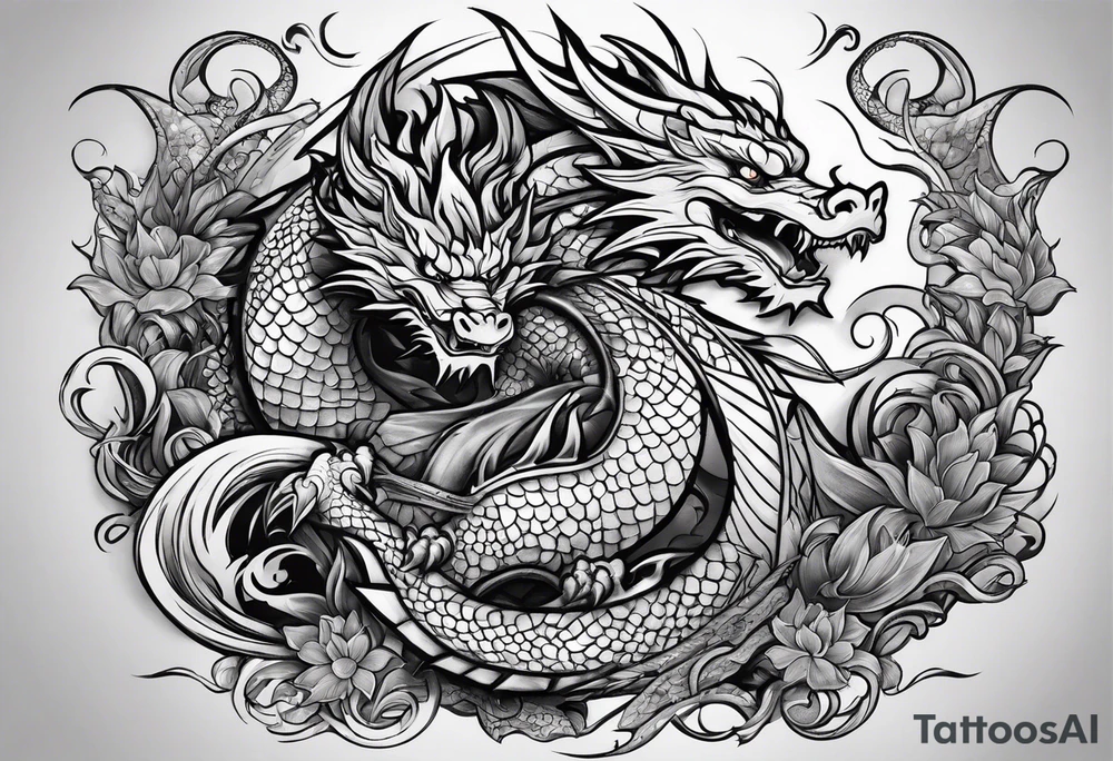 roaring dragons tattoo idea