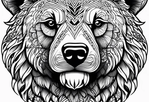 Bear face tattoo idea