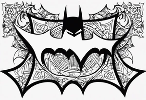 Dark and edgy batman symbol tattoo idea