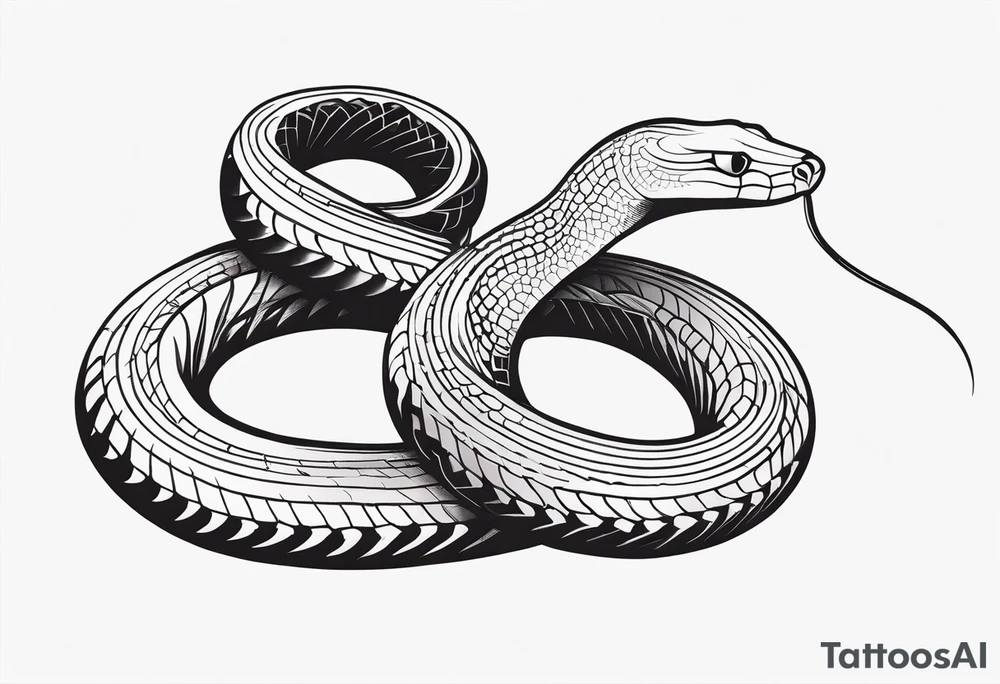 long coiled snake tattoo idea