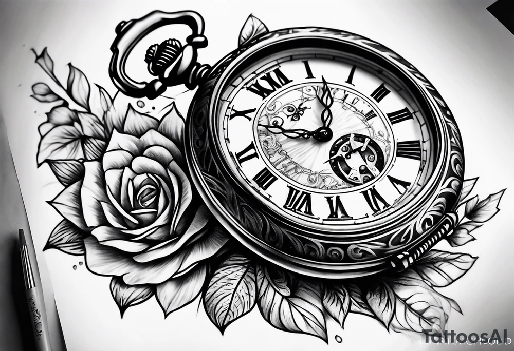 Pocketwatch faded tattoo idea